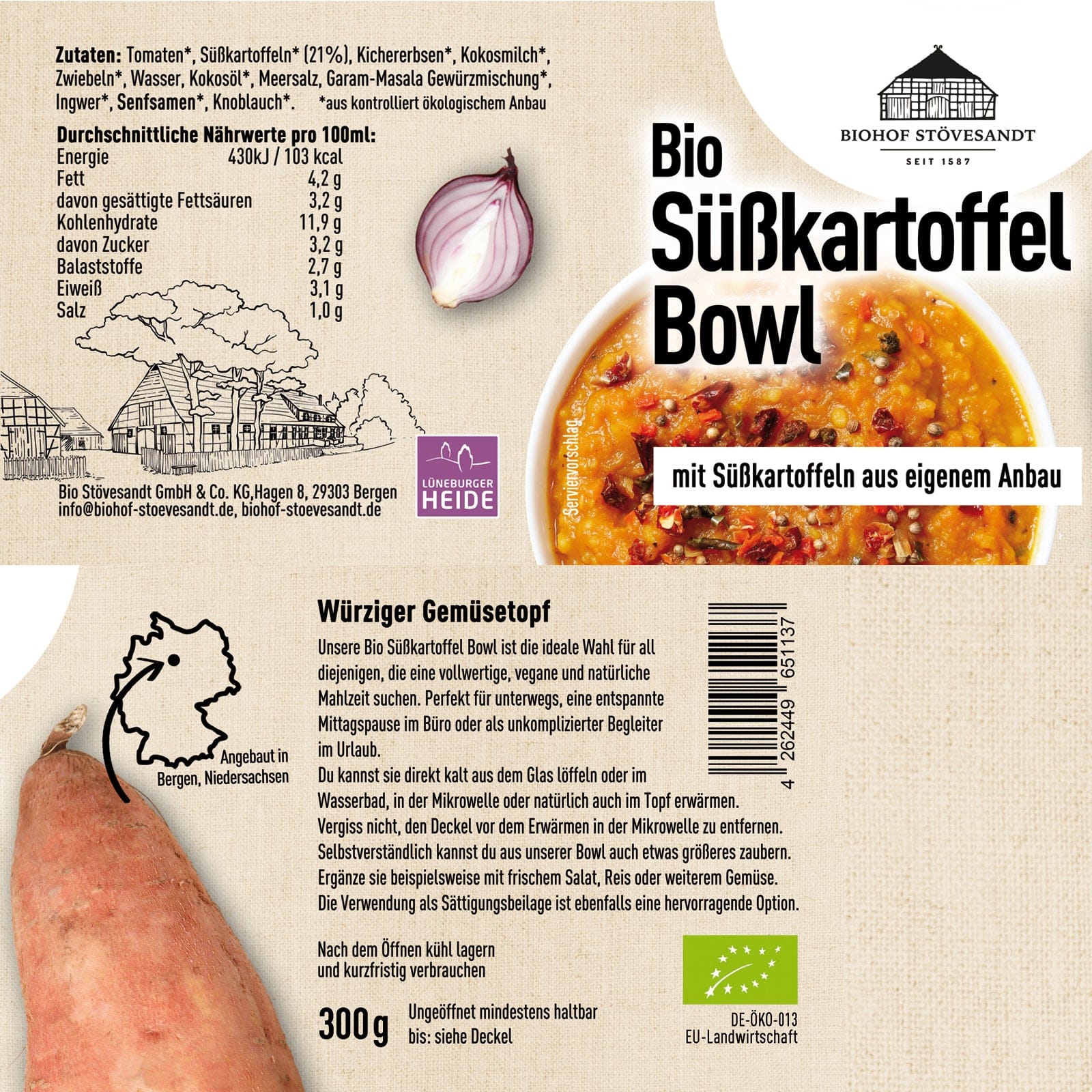 Bio Süßkartoffel Bowl