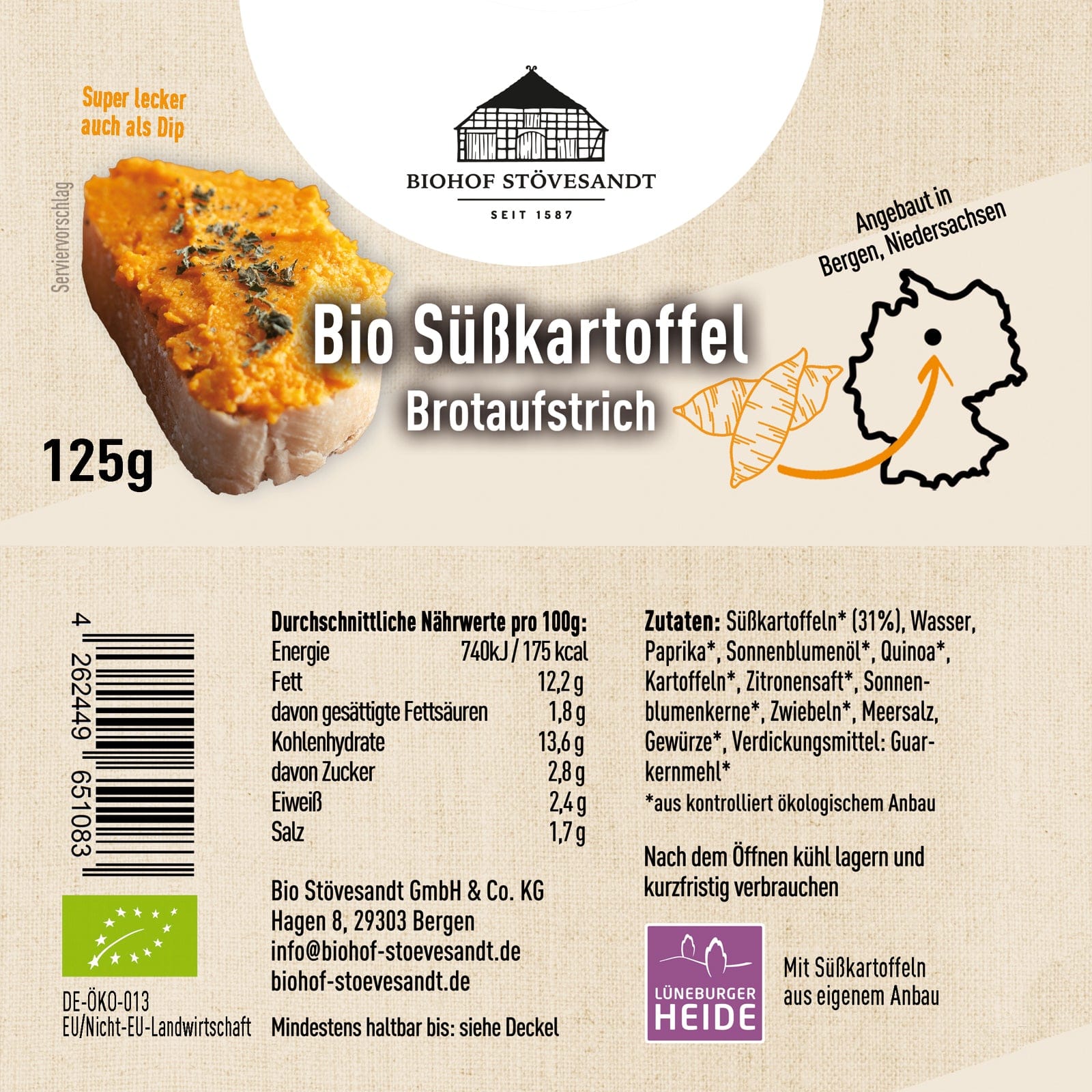 Bio Süßkartoffel Brotaufstrich